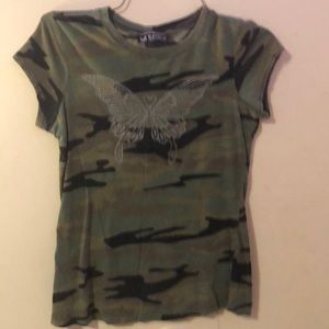 Self esteem, camo butterfly shirt